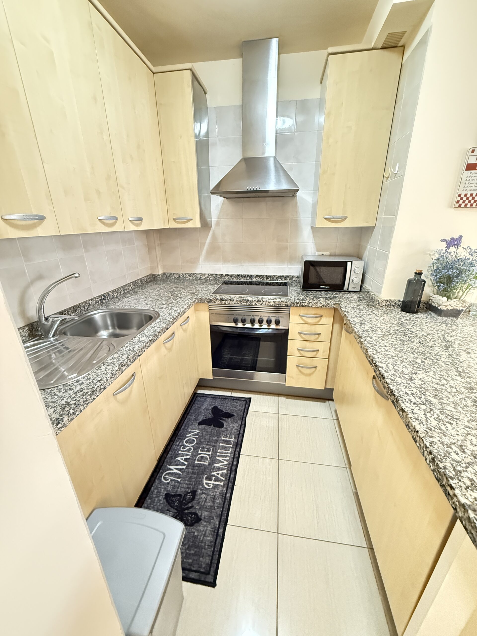Gut ausgestattete Küche mit Herd, Backofen und Dunstabzugshaube – Ferienwohnung Teneriffa Süd